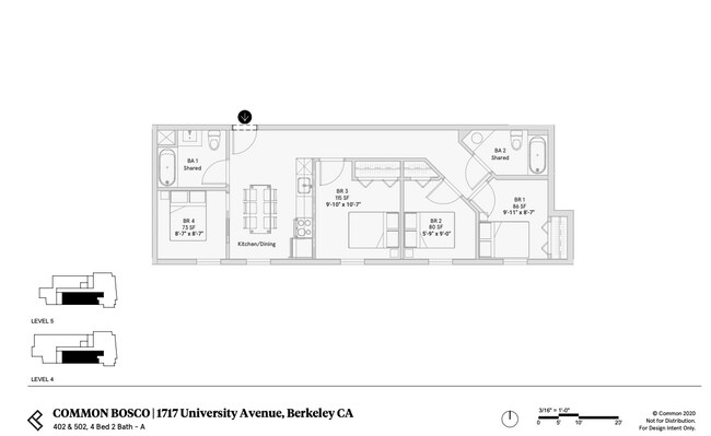 Unit 402 Room 3 in 4B2B (Shared Bathroom) floor plan